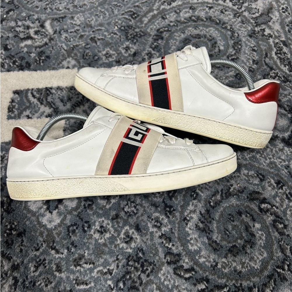 Gucci  White Sneakers with Red Accents
